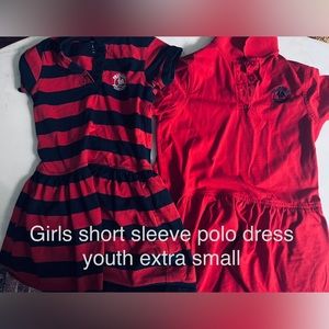 Primrose uniforms: Two girls, extra small polo dresses. (Sold in the set of two)